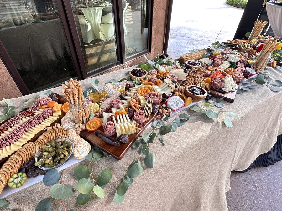 Elegant outdoor grazing table