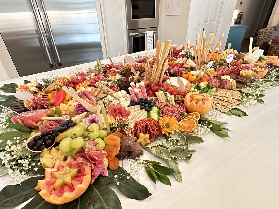 Grazing table with florals